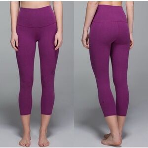 Lululemon Wunder Under Crop || Sz 4 *Cotton (Roll Down) Heathered Regal Plum